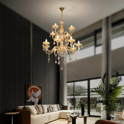 Amber Crystal Chandelier