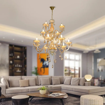 Amber Crystal Chandelier