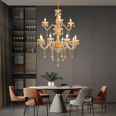 Amber Crystal Chandelier