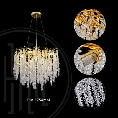 Golden Ivy Round Chandelier