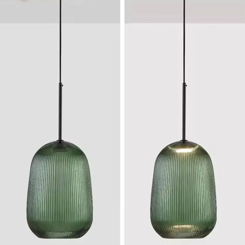 Olive Ripple Pendant Light