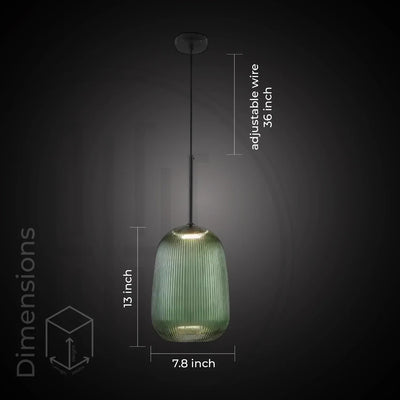 Olive Ripple Pendant Light