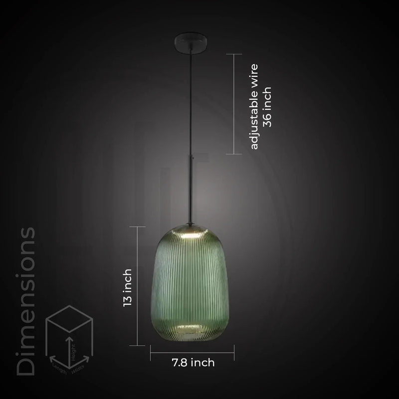 Olive Ripple Pendant Light