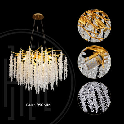 Golden Ivy Round Chandelier