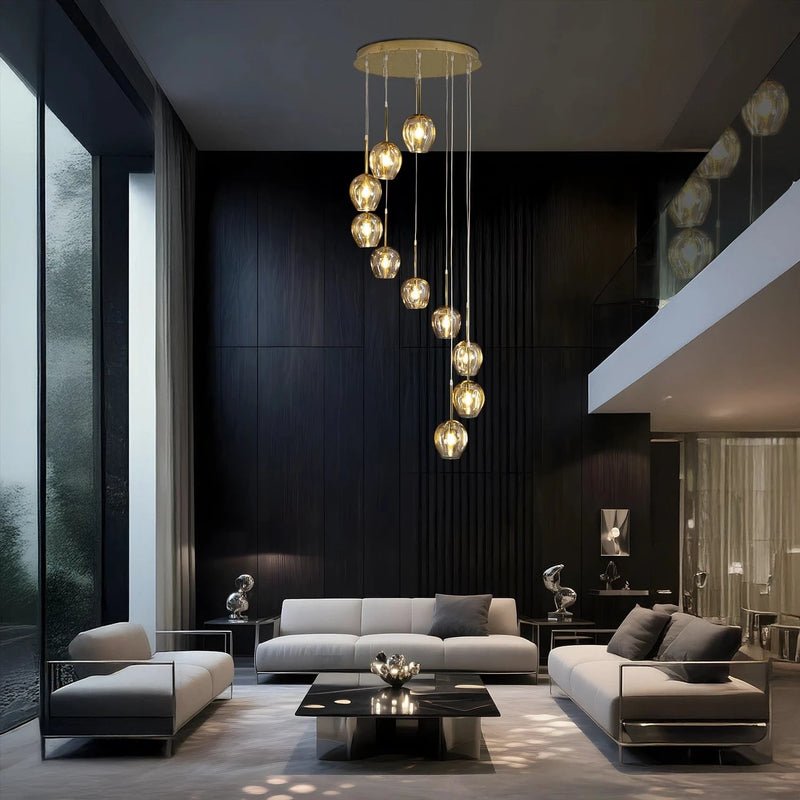 Ordo Staircase Long Glass Chandelier