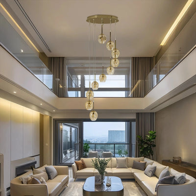 Ordo Staircase Long Glass Chandelier