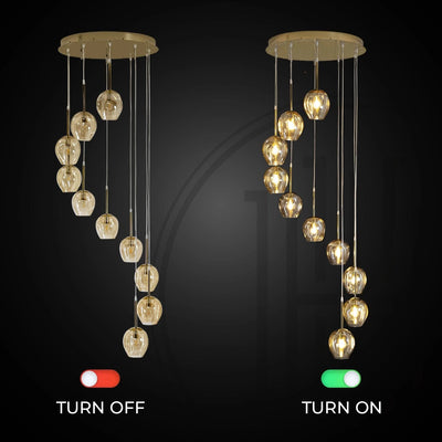 Ordo Staircase Long Glass Chandelier