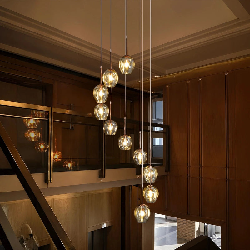 Ordo Staircase Long Glass Chandelier
