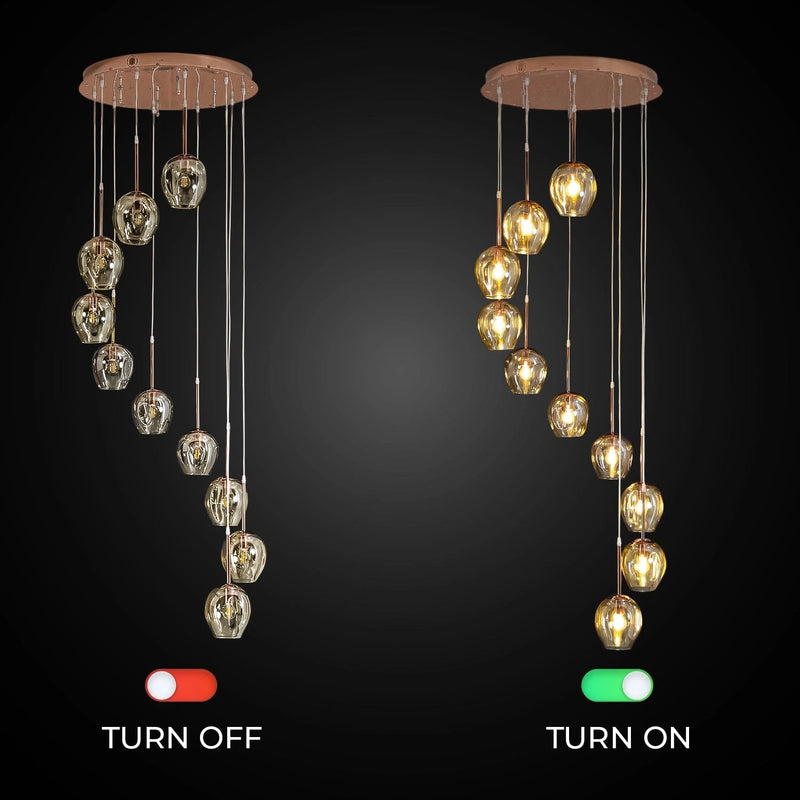 Ordo Staircase Long Glass Chandelier