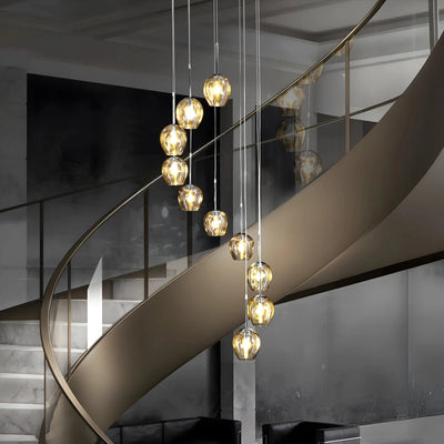 Ordo Staircase Long Glass Chandelier