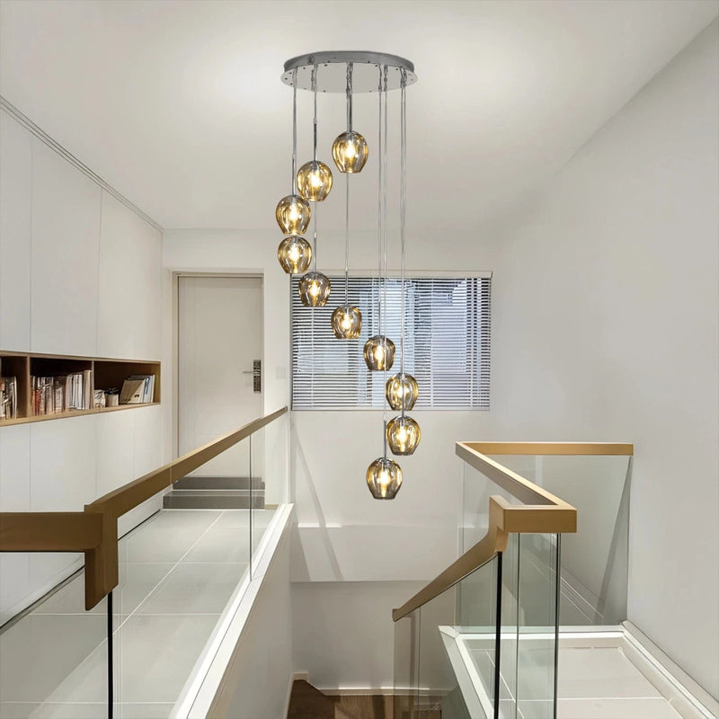 Ordo Staircase Long Glass Chandelier