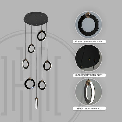 Aerial Rings Hanging Pendant Light