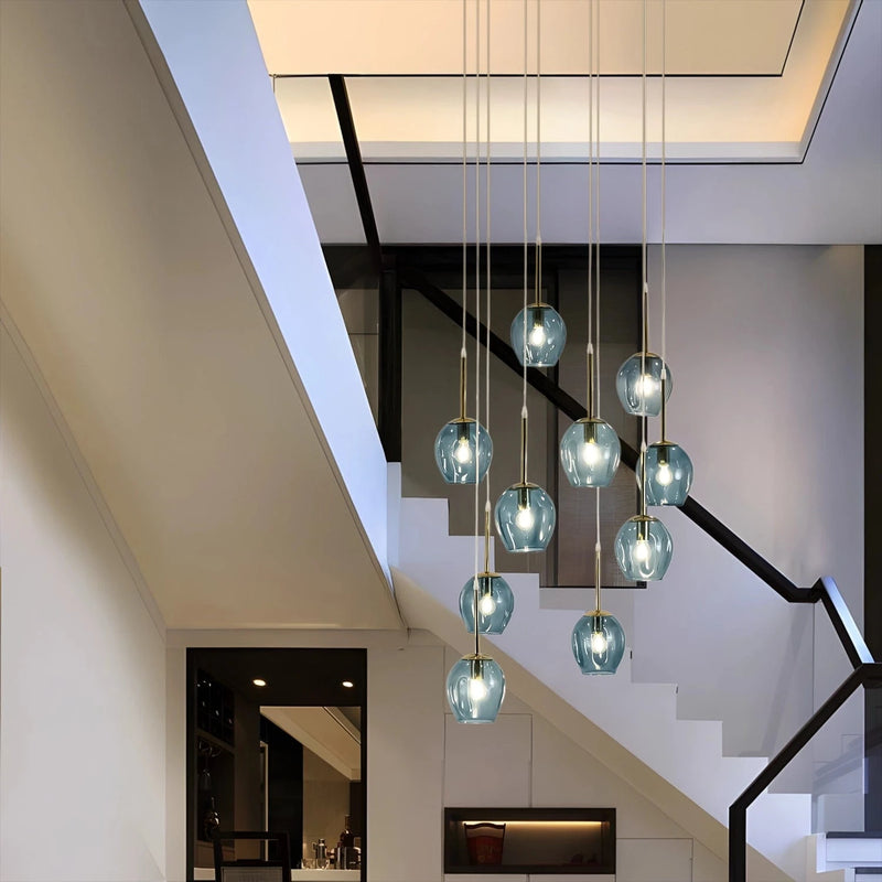 Ordo Staircase Long Glass Chandelier