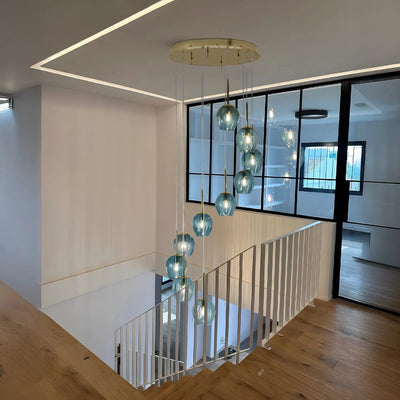 Ordo Staircase Long Glass Chandelier