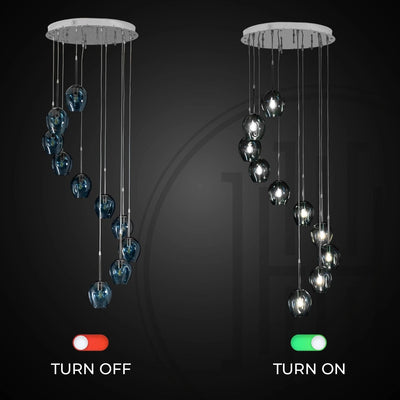 Ordo Staircase Long Glass Chandelier