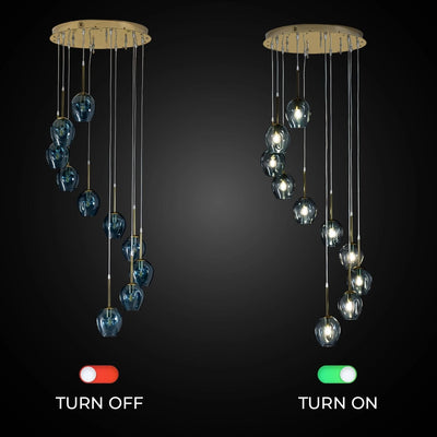 Ordo Staircase Long Glass Chandelier