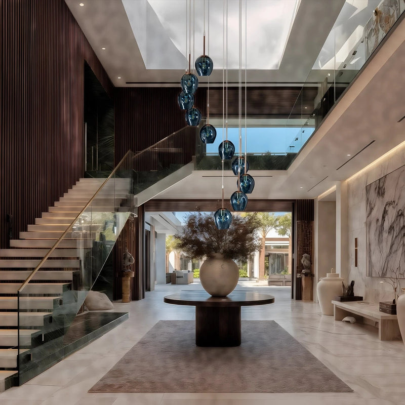 Ordo Staircase Long Glass Chandelier