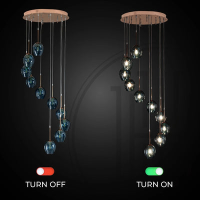 Ordo Staircase Long Glass Chandelier