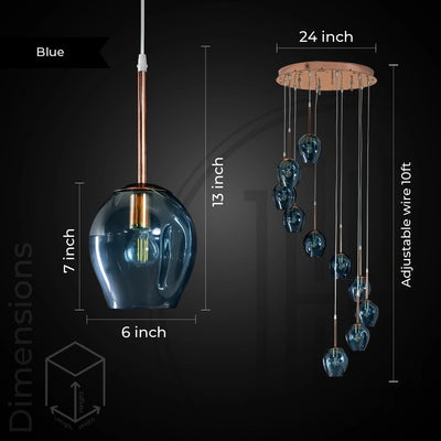 Ordo Staircase Long Glass Chandelier