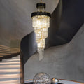 Black Geminus Long Crystal Chandelier