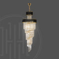 Black Geminus Long Crystal Chandelier