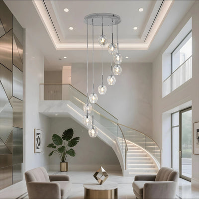 Ordo Staircase Long Glass Chandelier
