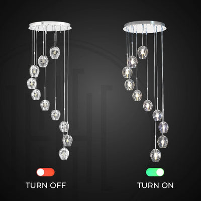 Ordo Staircase Long Glass Chandelier