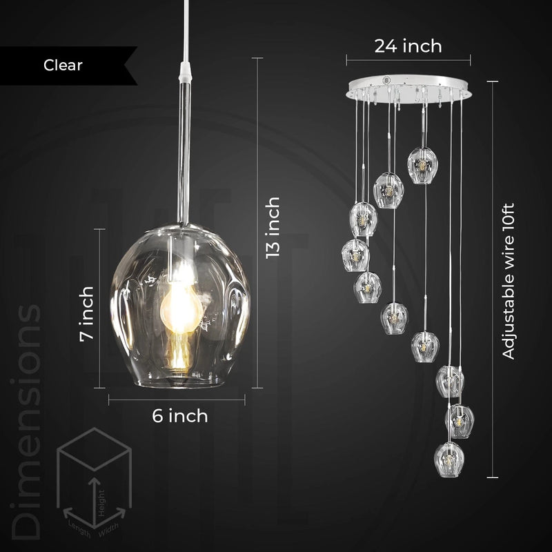 Ordo Staircase Long Glass Chandelier