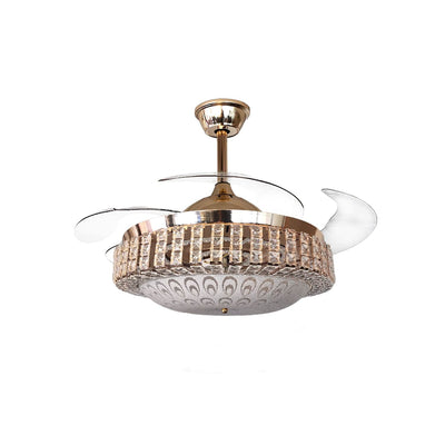 Crystal Glow Chandelier Ceiling Fan with Remote Control