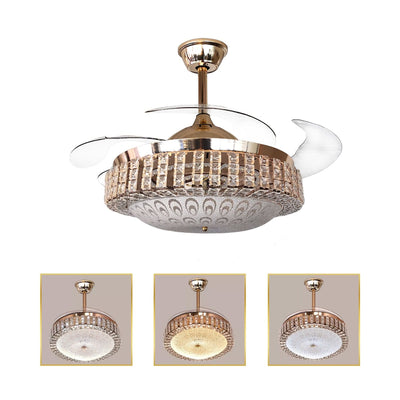 Crystal Glow Chandelier Ceiling Fan with Remote Control