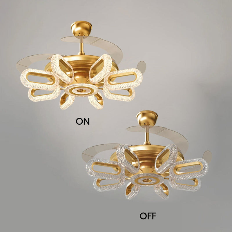 Crystal Wormhole Chandelier Ceiling Fan with Remote Control
