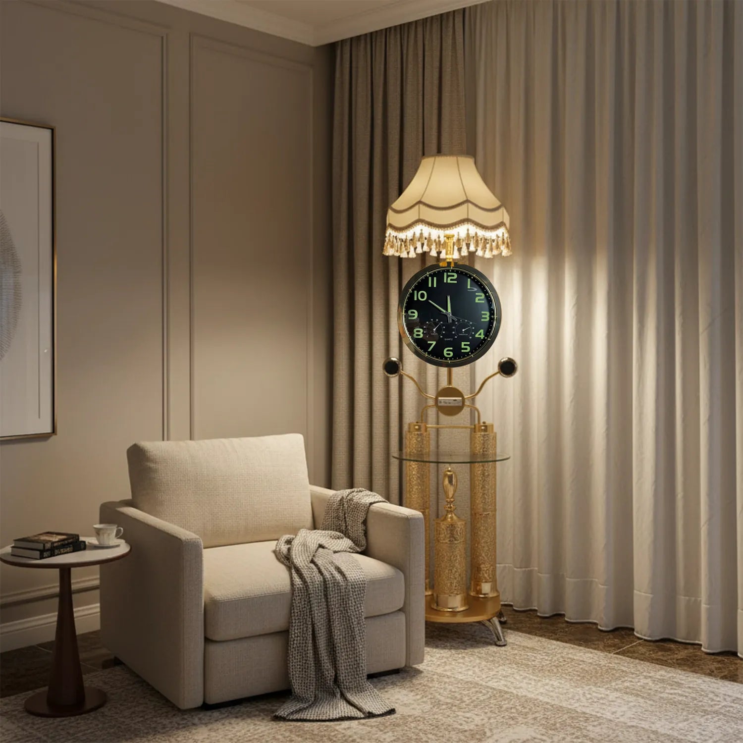 Regal Clock Floor Lamp with Bluetooth Speaker | RGB & Warm Light Floor ...