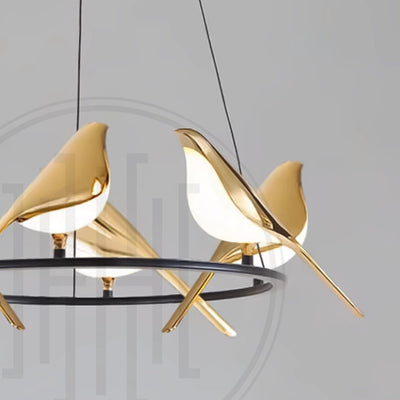 Chirpy Bird Round Chandelier