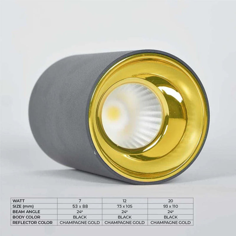Cylindrical Surface Mounted Antiglare LED COB Spot Downlight