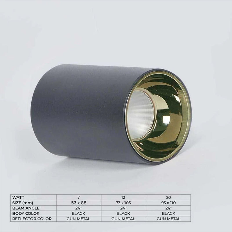 Cylindrical Surface Mounted Antiglare LED COB Spot Downlight