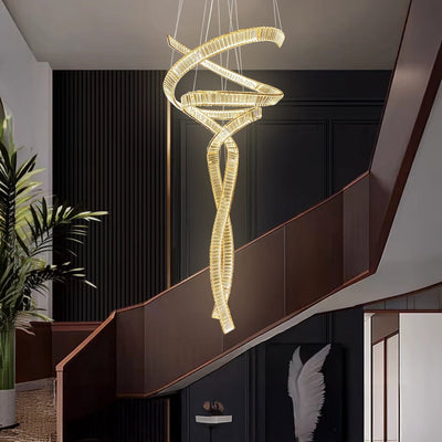 Golden Spiral Necklace Chandelier