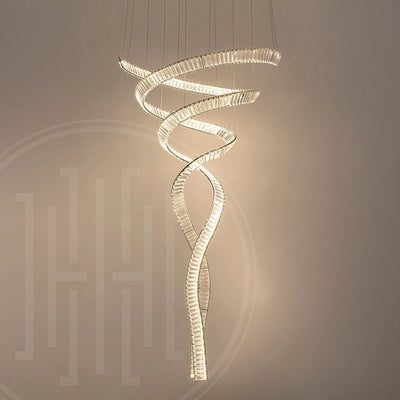 Golden Spiral Necklace Chandelier