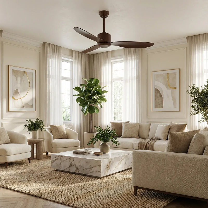 Aristo Timber 52” Ceiling Fan with Remote Control | Premium Wood Finish ...