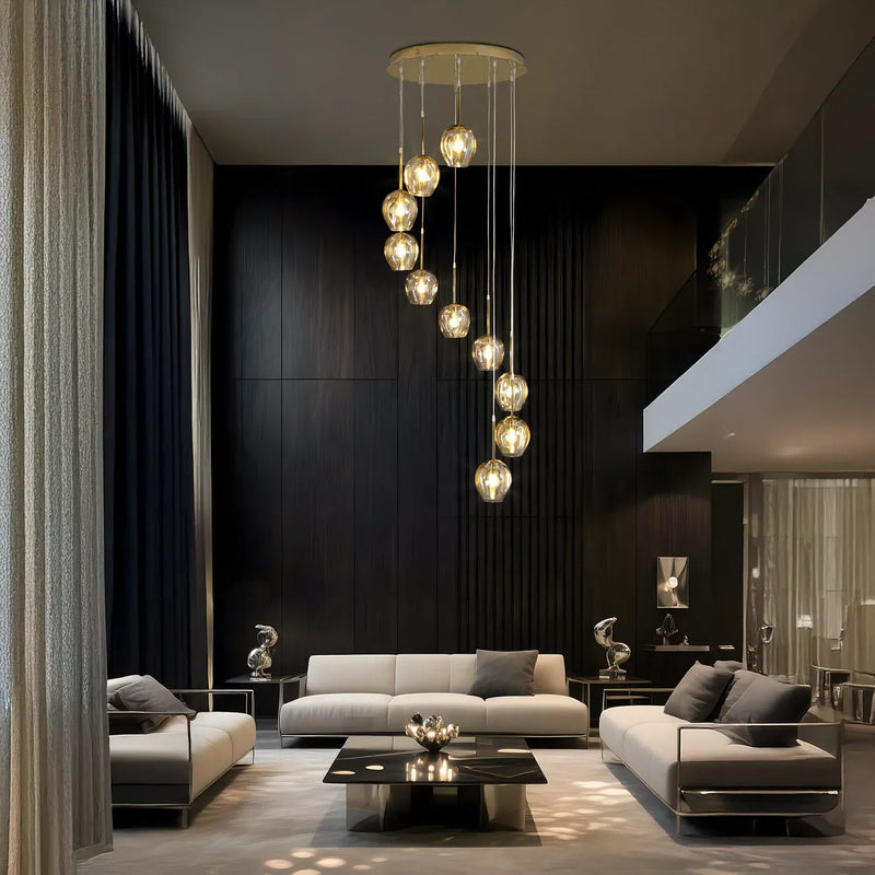 Ordo Staircase Long Glass Chandelier