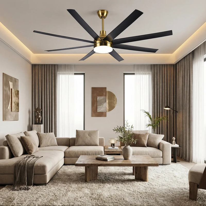 Orvex 8 Blade Ceiling Fan with Remote Control & 18W LED Light | 60 Inch ...