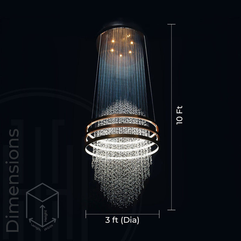 Galactic Stellar Rainfall Chandelier