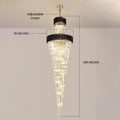 Black Geminus Long Crystal Chandelier