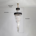 Black Geminus Long Crystal Chandelier