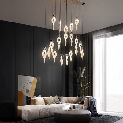 Crystal Flame Pendant Chandelier