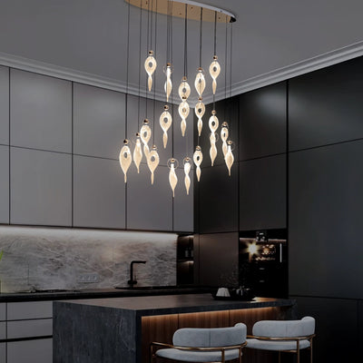 Crystal Flame Pendant Chandelier