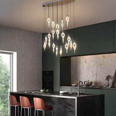 Crystal Flame Pendant Chandelier