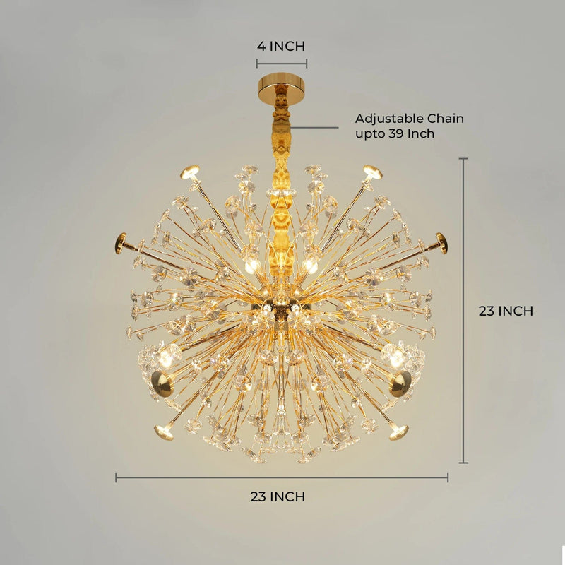 Golden Radiance Burst Chandelier