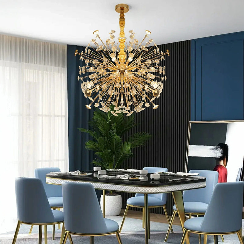 Golden Radiance Burst Chandelier