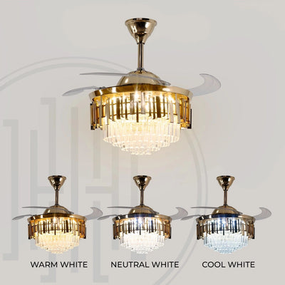 Golden Mamba Chandelier Ceiling Fan with Remote Control