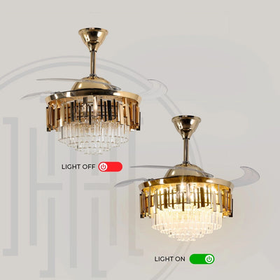 Golden Mamba Chandelier Ceiling Fan with Remote Control
